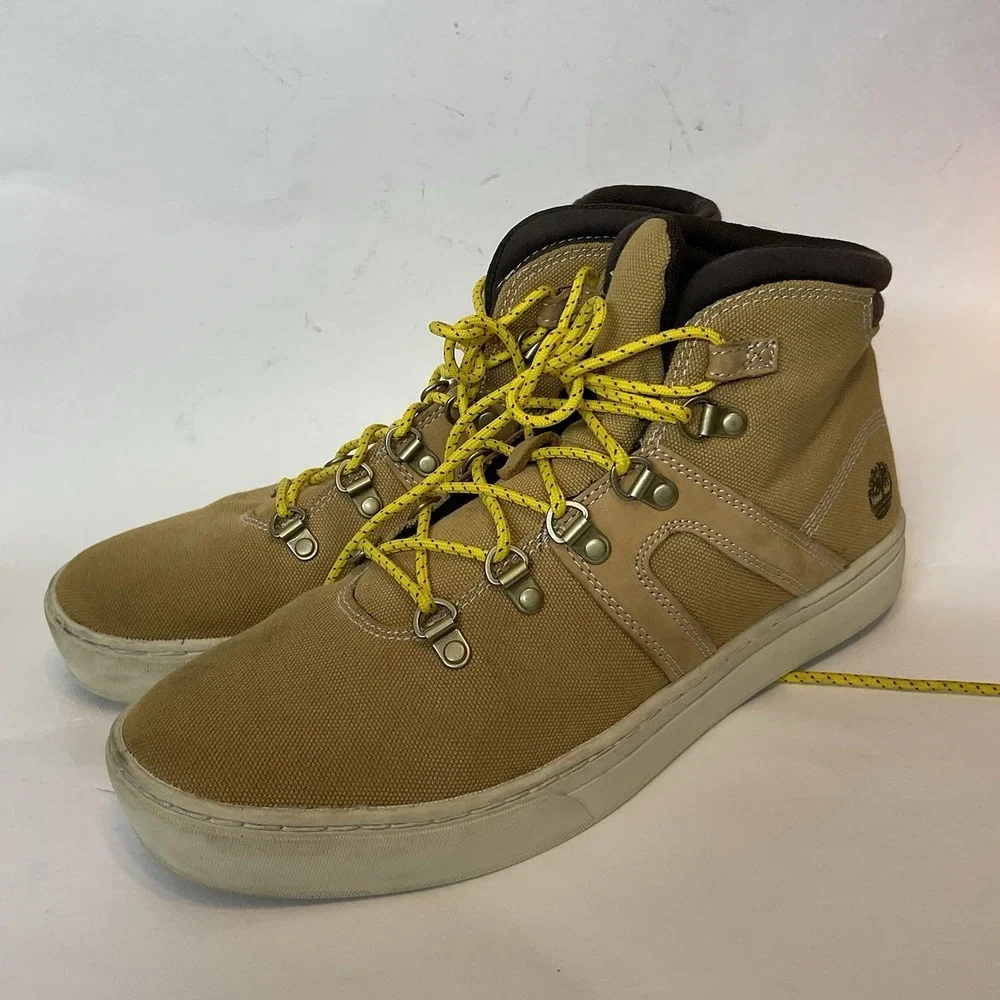 Timberland Euro Hiker Mustard‎ Canvas Boots A1HK5 Men`s Size 9,5 Ortholite